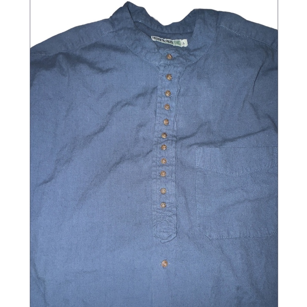 Men's Citizen Irish-Inspired Flannel Collarless Shirt, Size Large